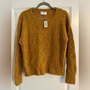 Old Navy Mustard Yellow Popcorn Sweater, Size S